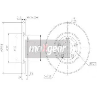 Jeu de 2 disques de frein avant MAXGEAR 19-1268