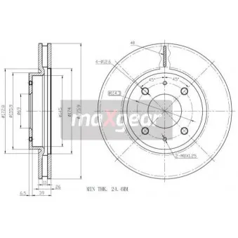 Jeu de 2 disques de frein avant MAXGEAR 19-1269