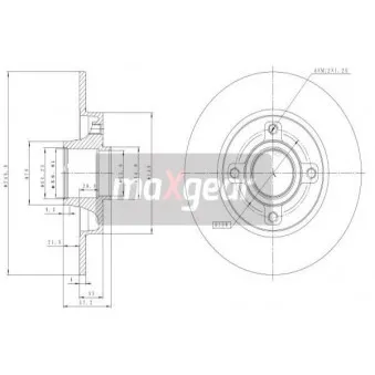 Jeu de 2 disques de frein arrière MAXGEAR 19-1277