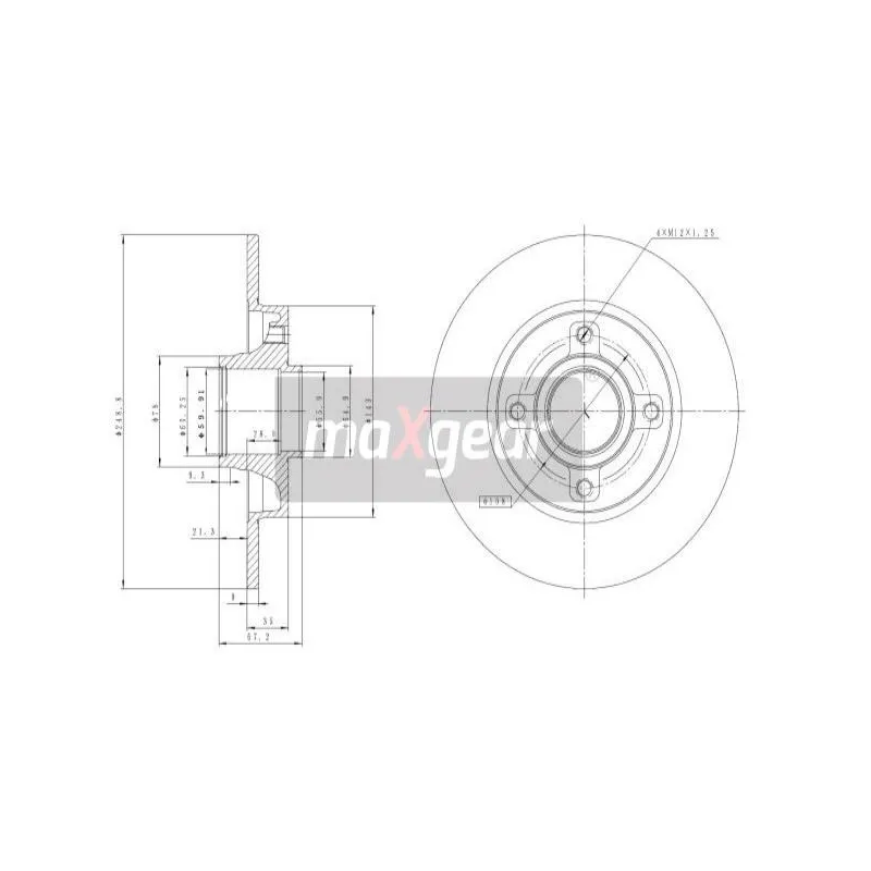 Jeu de 2 disques de frein arrière MAXGEAR 19-1277
