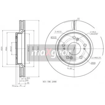 Jeu de 2 disques de frein avant MAXGEAR 19-1284