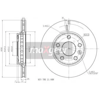 Jeu de 2 disques de frein avant MAXGEAR 19-1285