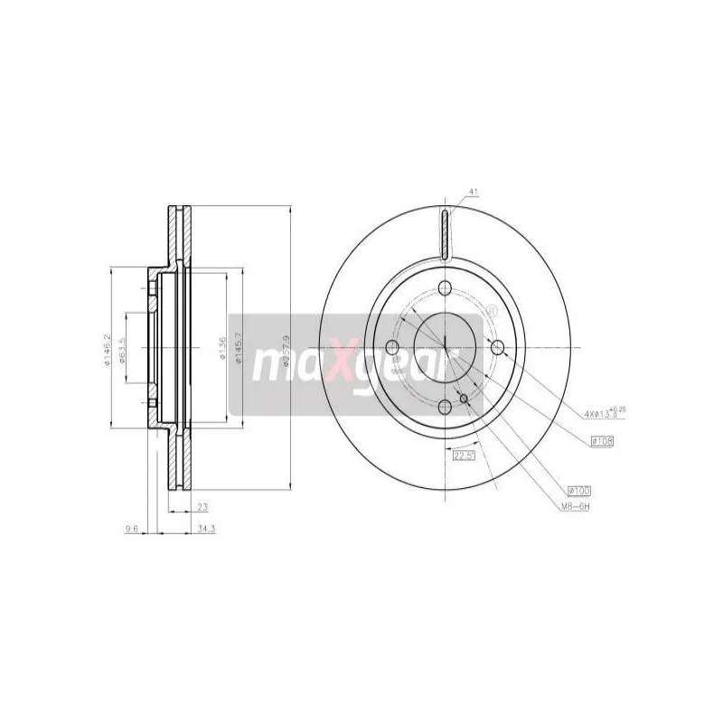 Jeu de 2 disques de frein avant MAXGEAR 19-1288