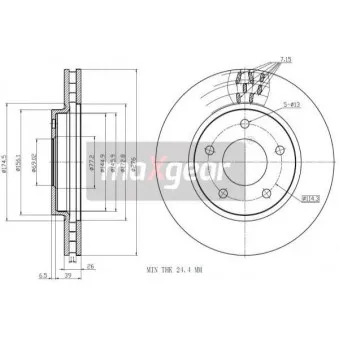 Jeu de 2 disques de frein avant MAXGEAR 19-1289