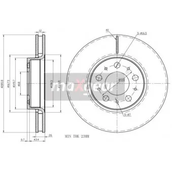 Jeu de 2 disques de frein avant MAXGEAR 19-1296