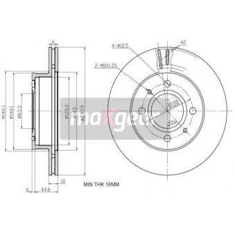 Jeu de 2 disques de frein avant MAXGEAR 19-1302