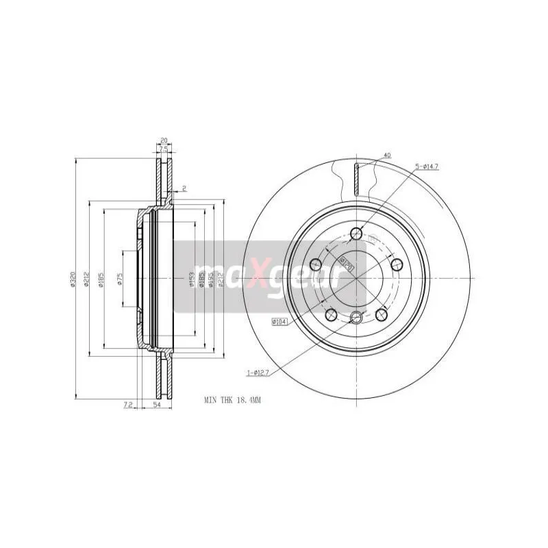Jeu de 2 disques de frein arrière MAXGEAR 19-1311