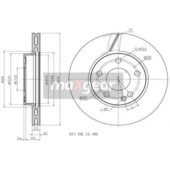 Jeu de 2 disques de frein avant MAXGEAR 19-1312