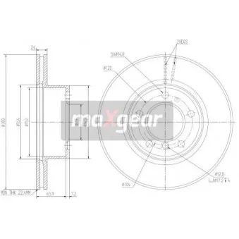 Jeu de 2 disques de frein avant MAXGEAR 19-1321