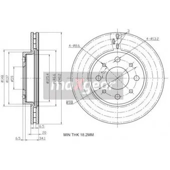 Jeu de 2 disques de frein avant MAXGEAR 19-1327
