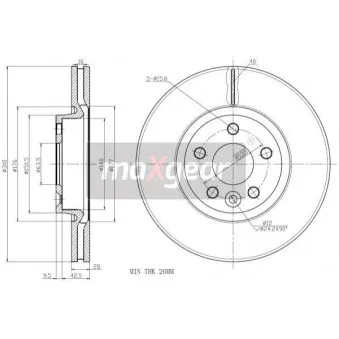 Jeu de 2 disques de frein avant MAXGEAR 19-1332