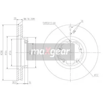 Jeu de 2 disques de frein avant MAXGEAR 19-1333