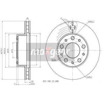 Jeu de 2 disques de frein avant MAXGEAR 19-1334
