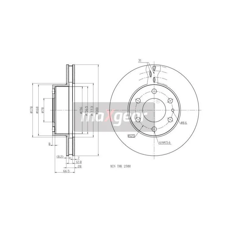 Jeu de 2 disques de frein avant MAXGEAR 19-1337