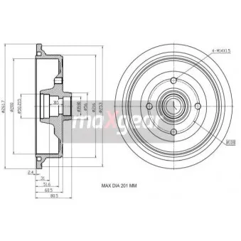 Tambour de frein MAXGEAR 19-1348