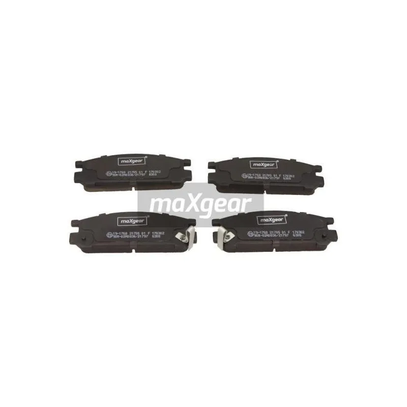 Jeu de 4 plaquettes de frein arrière MAXGEAR 19-1768