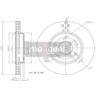 Jeu de 2 disques de frein avant MAXGEAR 19-1796