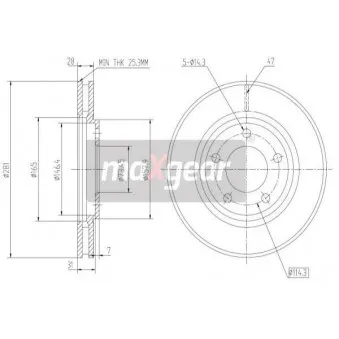 Jeu de 2 disques de frein avant MAXGEAR 19-1800