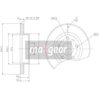 Jeu de 2 disques de frein avant MAXGEAR 19-1827MAX