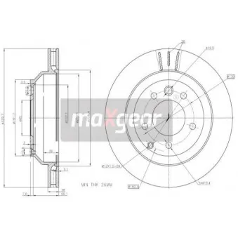 Jeu de 2 disques de frein arrière MAXGEAR 19-1833MAX
