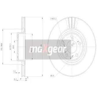 Jeu de 2 disques de frein avant MAXGEAR 19-1838