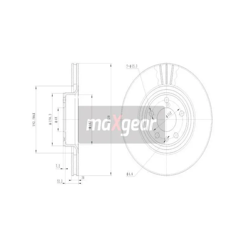Jeu de 2 disques de frein avant MAXGEAR 19-1838