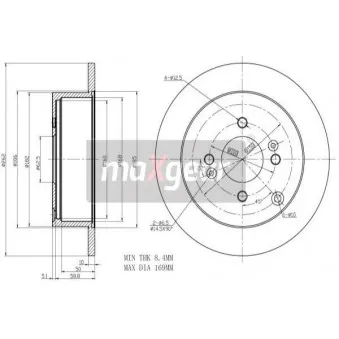 Jeu de 2 disques de frein arrière MAXGEAR 19-1842MAX