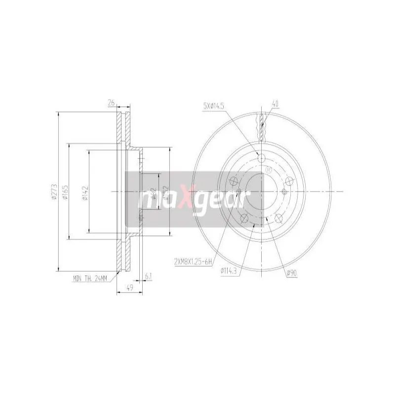Jeu de 2 disques de frein avant MAXGEAR 19-1867