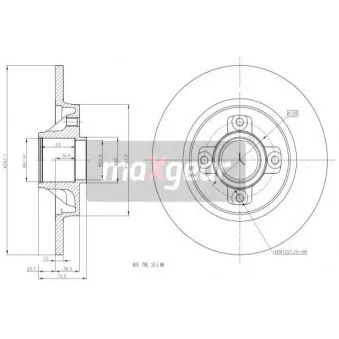 Jeu de 2 disques de frein arrière MAXGEAR 19-1902