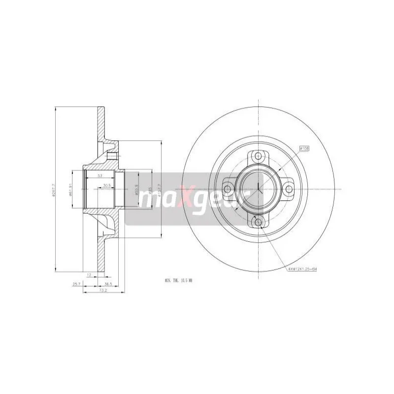 Jeu de 2 disques de frein arrière MAXGEAR 19-1902