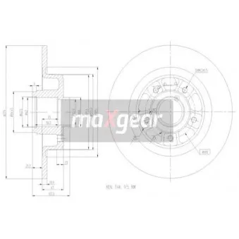 Jeu de 2 disques de frein arrière MAXGEAR 19-1904