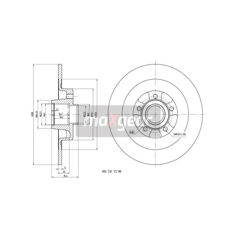 Jeu de 2 disques de frein avant MAXGEAR 19-1905
