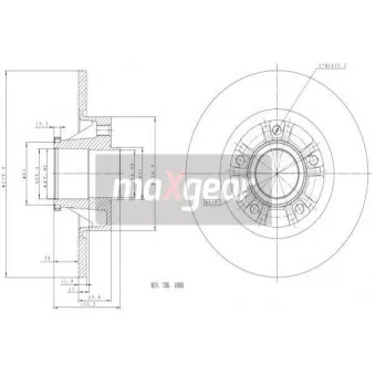 Jeu de 2 disques de frein arrière MAXGEAR 19-1911