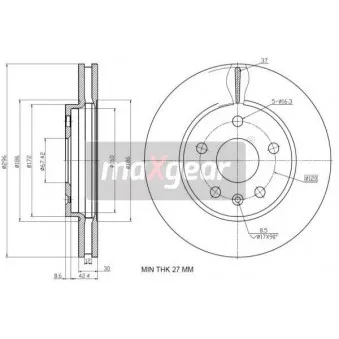 Jeu de 2 disques de frein avant MAXGEAR 19-1935MAX