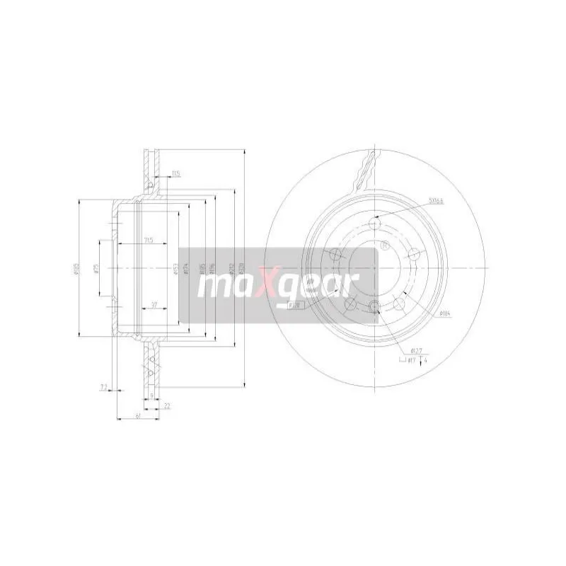 Jeu de 2 disques de frein arrière MAXGEAR 19-1949