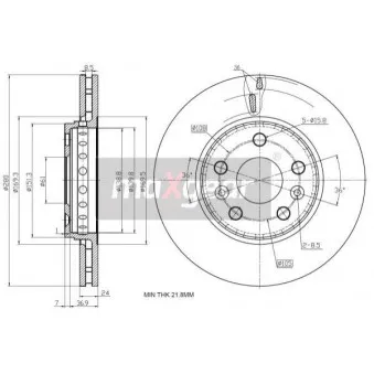Jeu de 2 disques de frein avant MAXGEAR 19-2002