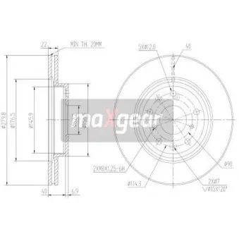 Jeu de 2 disques de frein avant MAXGEAR 19-2003