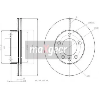 Jeu de 2 disques de frein avant MAXGEAR 19-2009