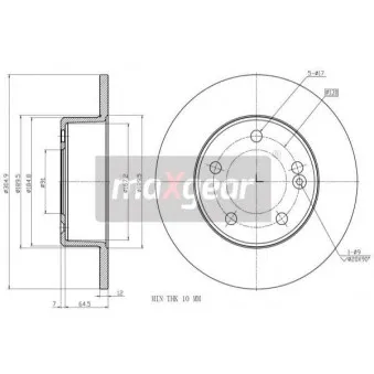 Jeu de 2 disques de frein arrière MAXGEAR 19-2011