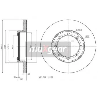 Jeu de 2 disques de frein arrière MAXGEAR 19-2012