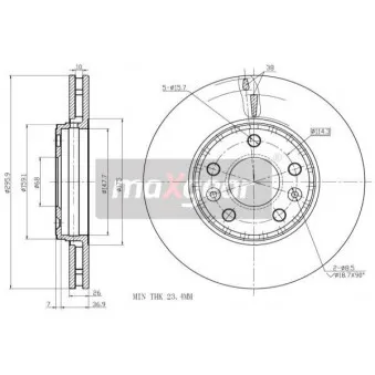 Jeu de 2 disques de frein avant MAXGEAR 19-2013MAX