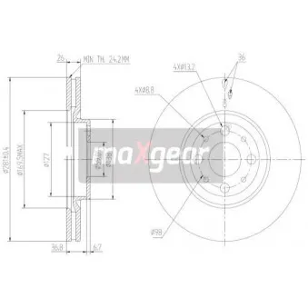 Jeu de 2 disques de frein avant MAXGEAR 19-2014
