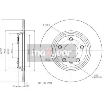 Jeu de 2 disques de frein arrière MAXGEAR 19-2015MAX