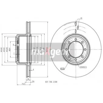 Jeu de 2 disques de frein arrière MAXGEAR 19-2016