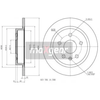 Jeu de 2 disques de frein arrière MAXGEAR 19-2017