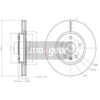 Jeu de 2 disques de frein avant MAXGEAR 19-2019