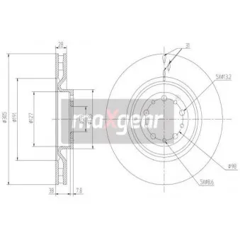 Jeu de 2 disques de frein avant MAXGEAR 19-2205