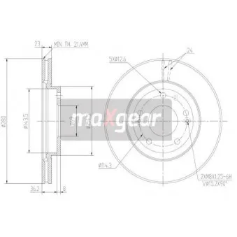 Jeu de 2 disques de frein avant MAXGEAR 19-2217