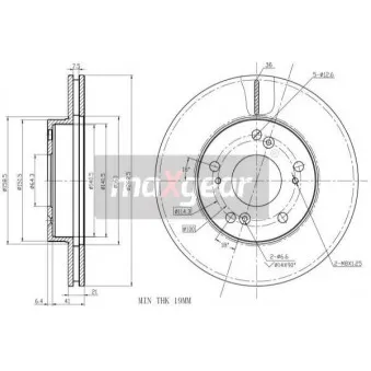 Jeu de 2 disques de frein avant MAXGEAR 19-2218