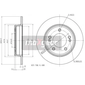 Jeu de 2 disques de frein arrière MAXGEAR 19-2224MAX